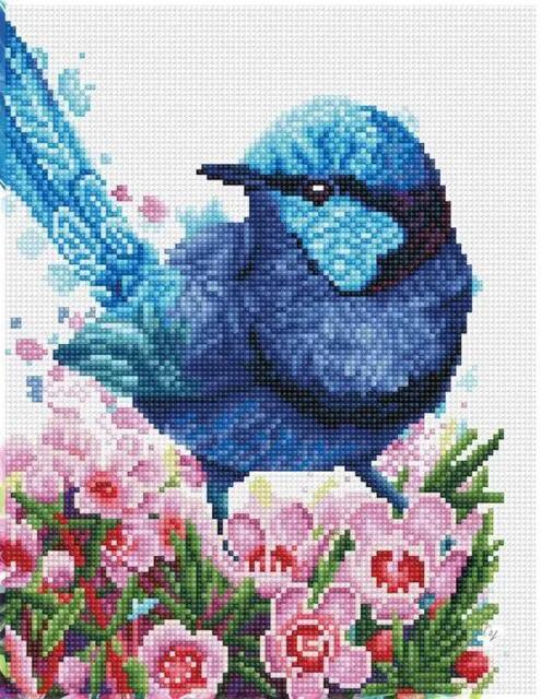 Diamond Dotz Kit- Fairy Wren 35cmx27cm